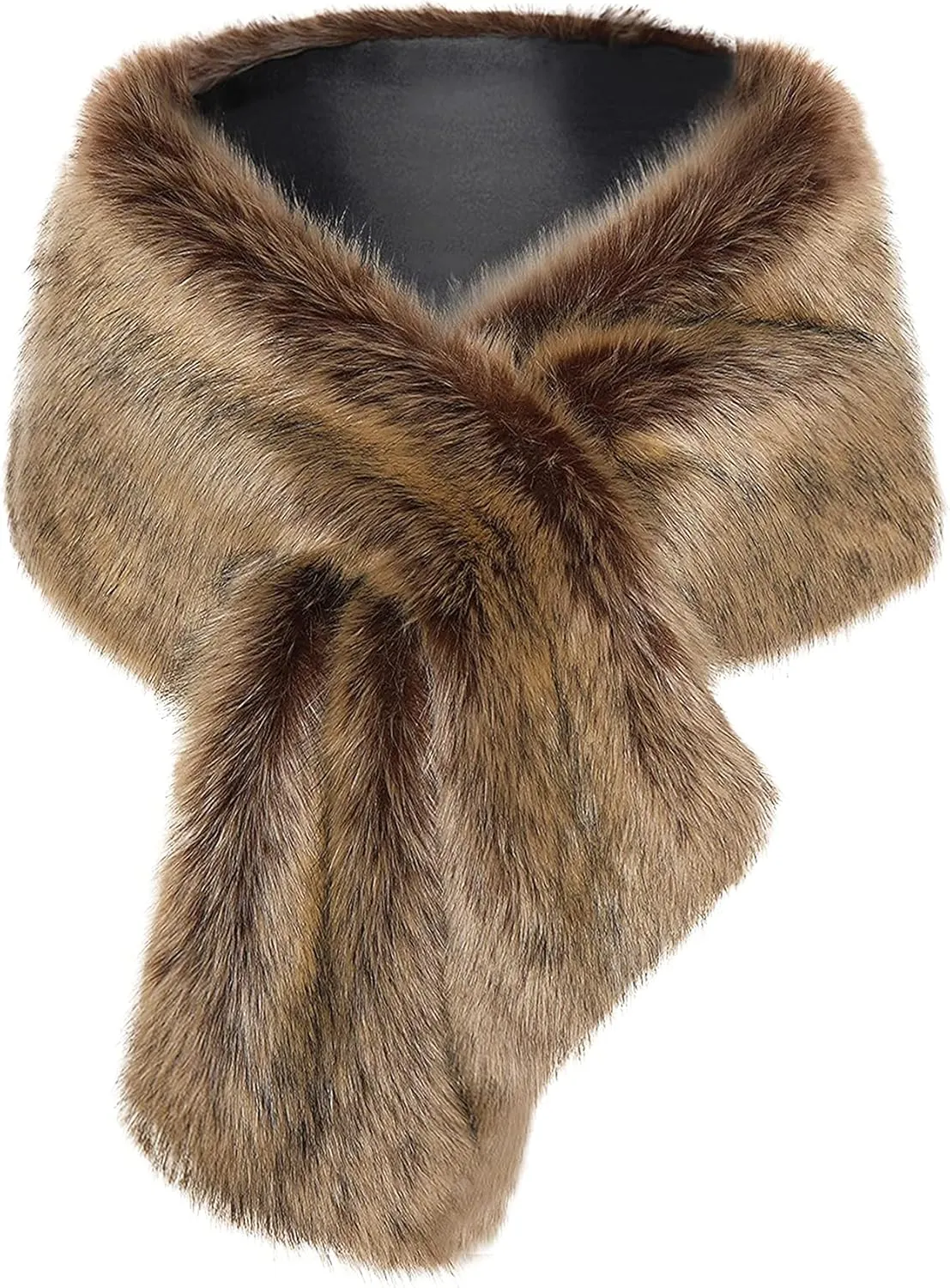 BABEYOND Womens Faux Fur Collar Shawl Faux Fur Scarf Wrap Evening Cape for Winter Coat