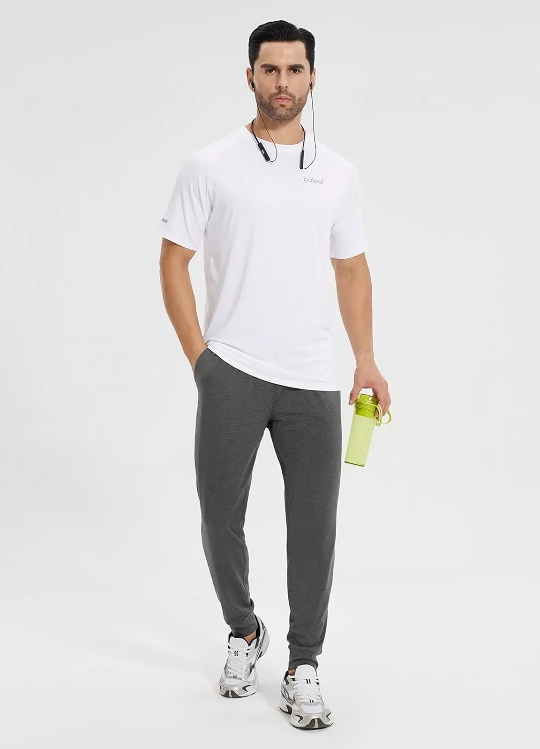 baleaf Men's Sweatpants with Zipper Pockets Ultral Soft Tapered Joggers Comfy Athletic Pants Running Workout