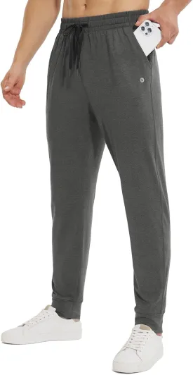 baleaf Men's Sweatpants with Zipper Pockets Ultral Soft Tapered Joggers Comfy Athletic Pants Running Workout