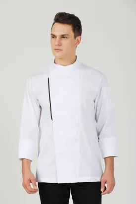 Basil White Chef Jacket, Long Sleeve