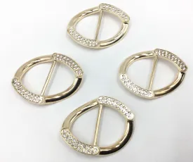 Beautiful Golden Round Shaped Metal Buckle With Stone