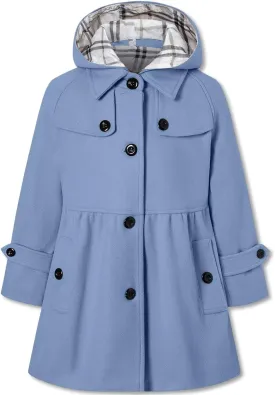 Betusline Girls' Dress Coat, Kids Hoodie Wool Blend Coats Fall Winter Outerwear Peacoat,2-14 Years