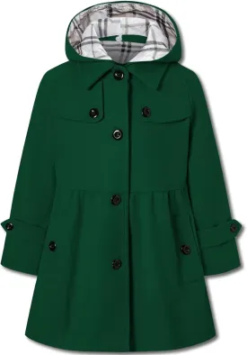 Betusline Girls' Dress Coat, Kids Hoodie Wool Blend Coats Fall Winter Outerwear Peacoat,2-14 Years