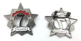 Black Nickle Star Shaped Metal Brooch With Pin