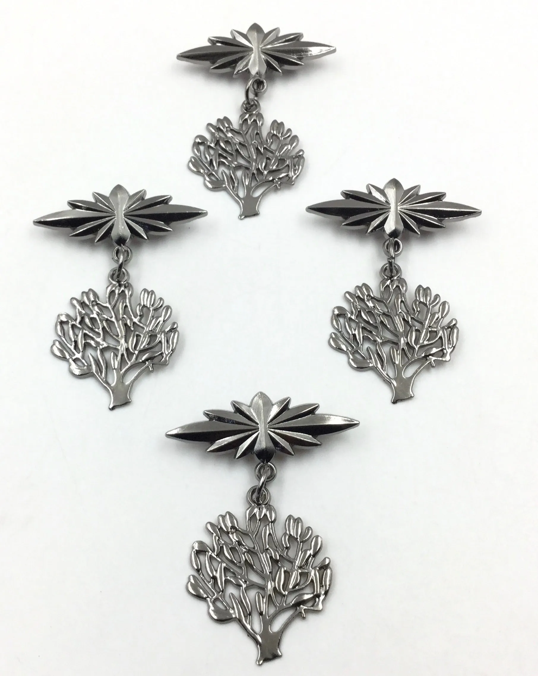 Black Nickle Tree Shaped Brooch