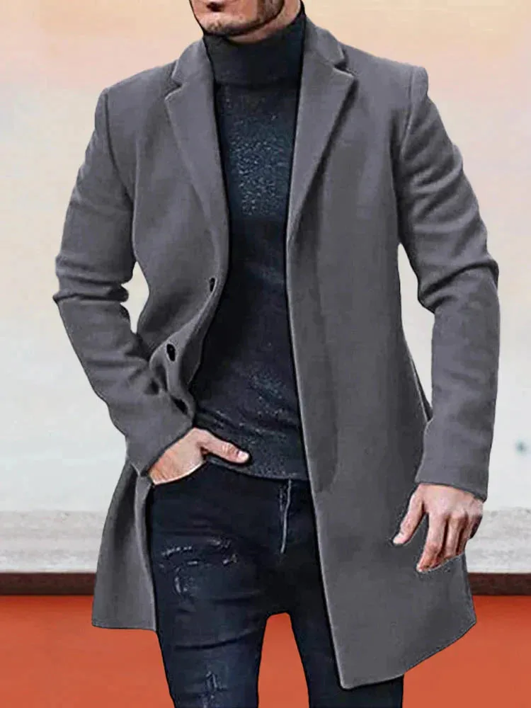 Coofandy Casual Lapel Woolen Coat