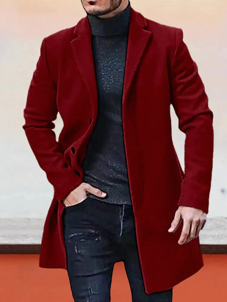 Coofandy Casual Lapel Woolen Coat