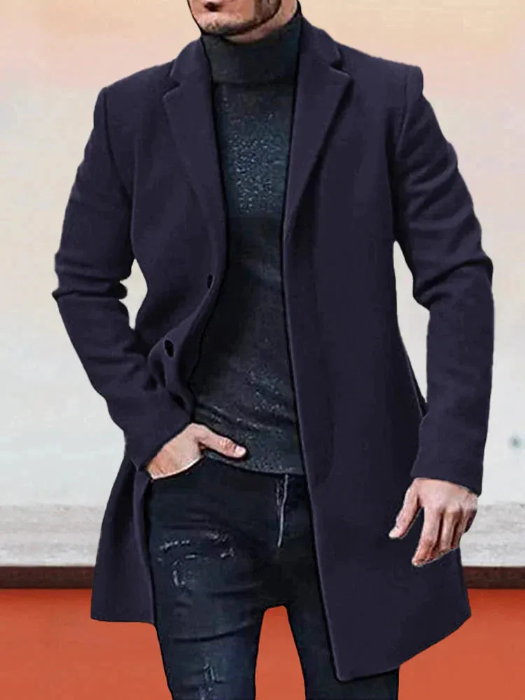 Coofandy Casual Lapel Woolen Coat