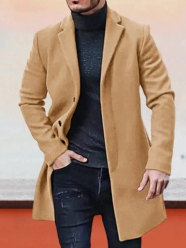 Coofandy Casual Lapel Woolen Coat