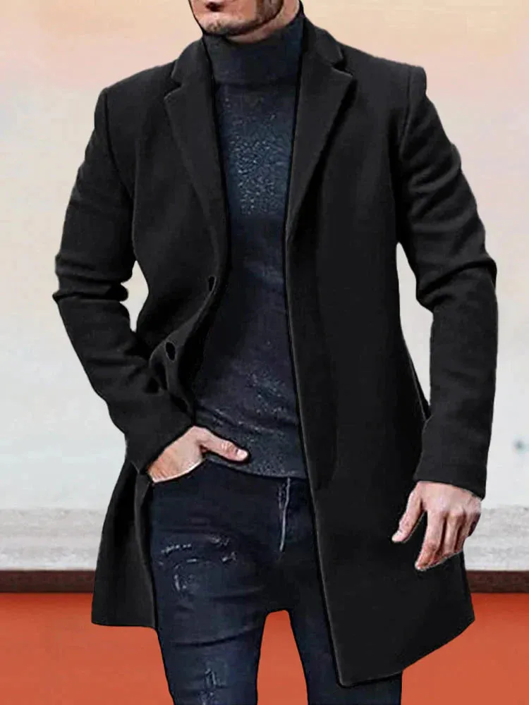 Coofandy Casual Lapel Woolen Coat