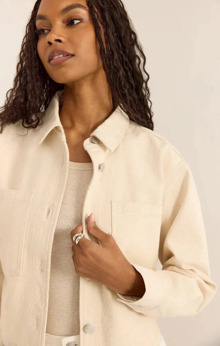 Cropped Denim Jacket - Sandshell