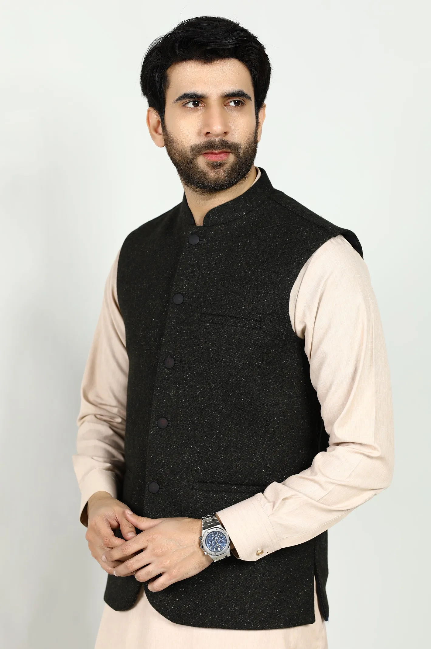 Green Woolen Premium Waistcoat