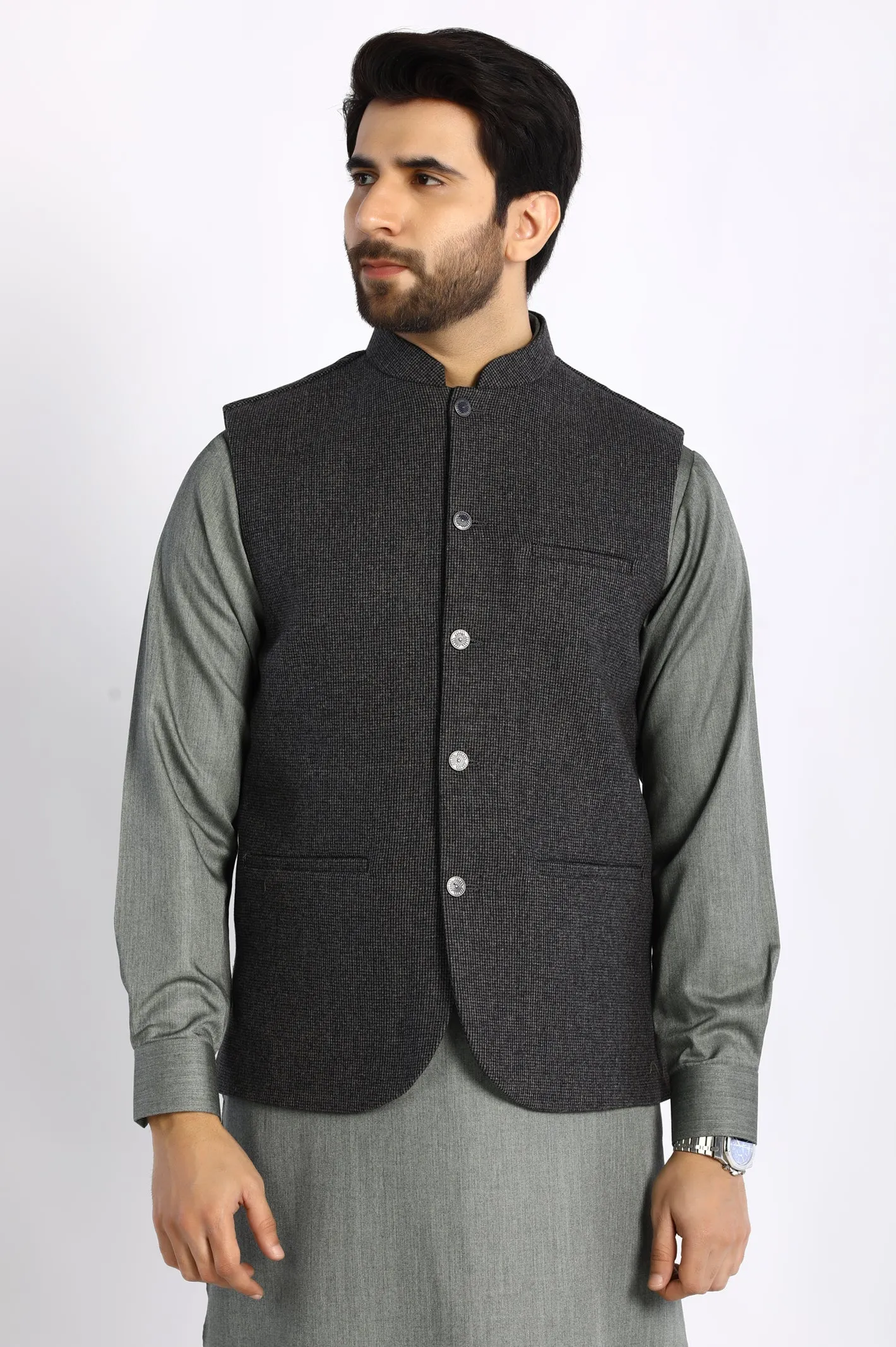 Grey Woolen Premium Waistcoat