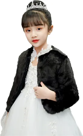 Icegrey Girls Princess Faux Fur Winter Wraps Shawl Kids Bolero Cardigan Dress Coat Wedding Party Dress Up