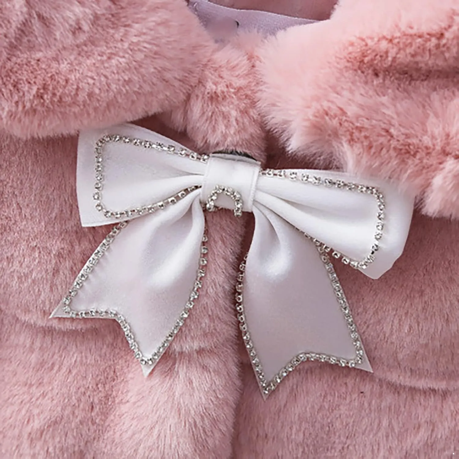 iiniim Toddler Baby Girls Faux Fur Coat Cloak Jacket Dress Cover Cape Poncho for Wedding Birthday Winter Warm Outerwear