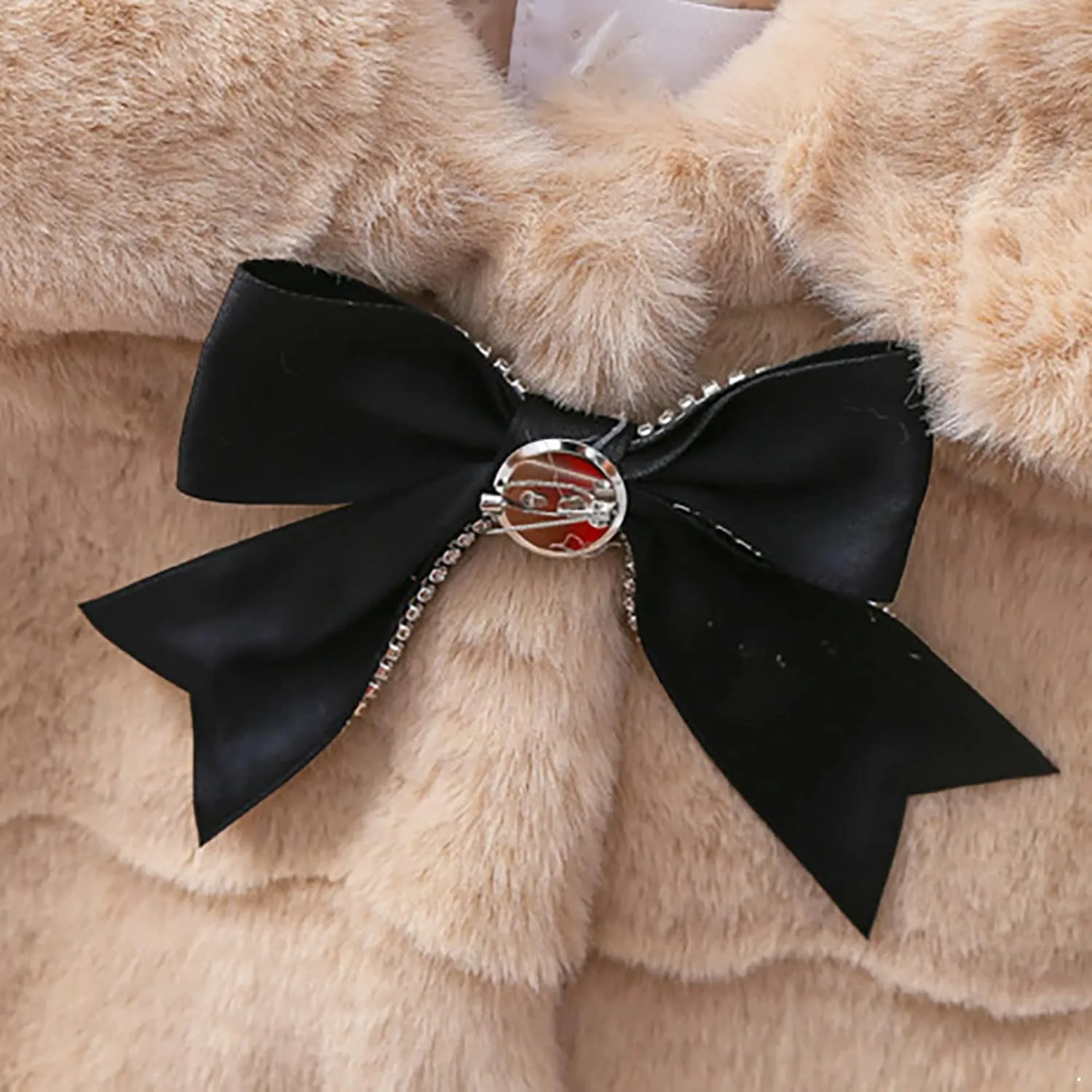iiniim Toddler Baby Girls Faux Fur Coat Cloak Jacket Dress Cover Cape Poncho for Wedding Birthday Winter Warm Outerwear