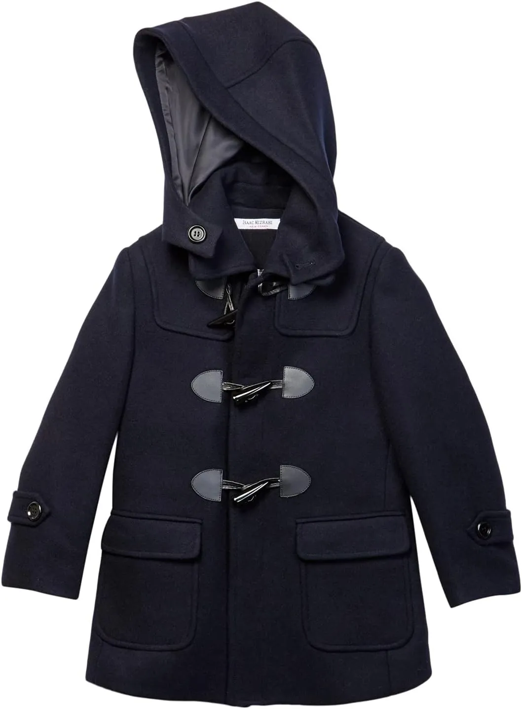 Isaac Mizrahi Boy's 2-20 Solid Wool Toggle Coat with Removable Hood - Colors