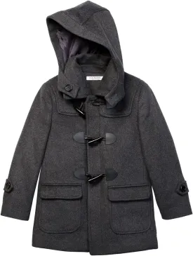 Isaac Mizrahi Boy's 2-20 Solid Wool Toggle Coat with Removable Hood - Colors