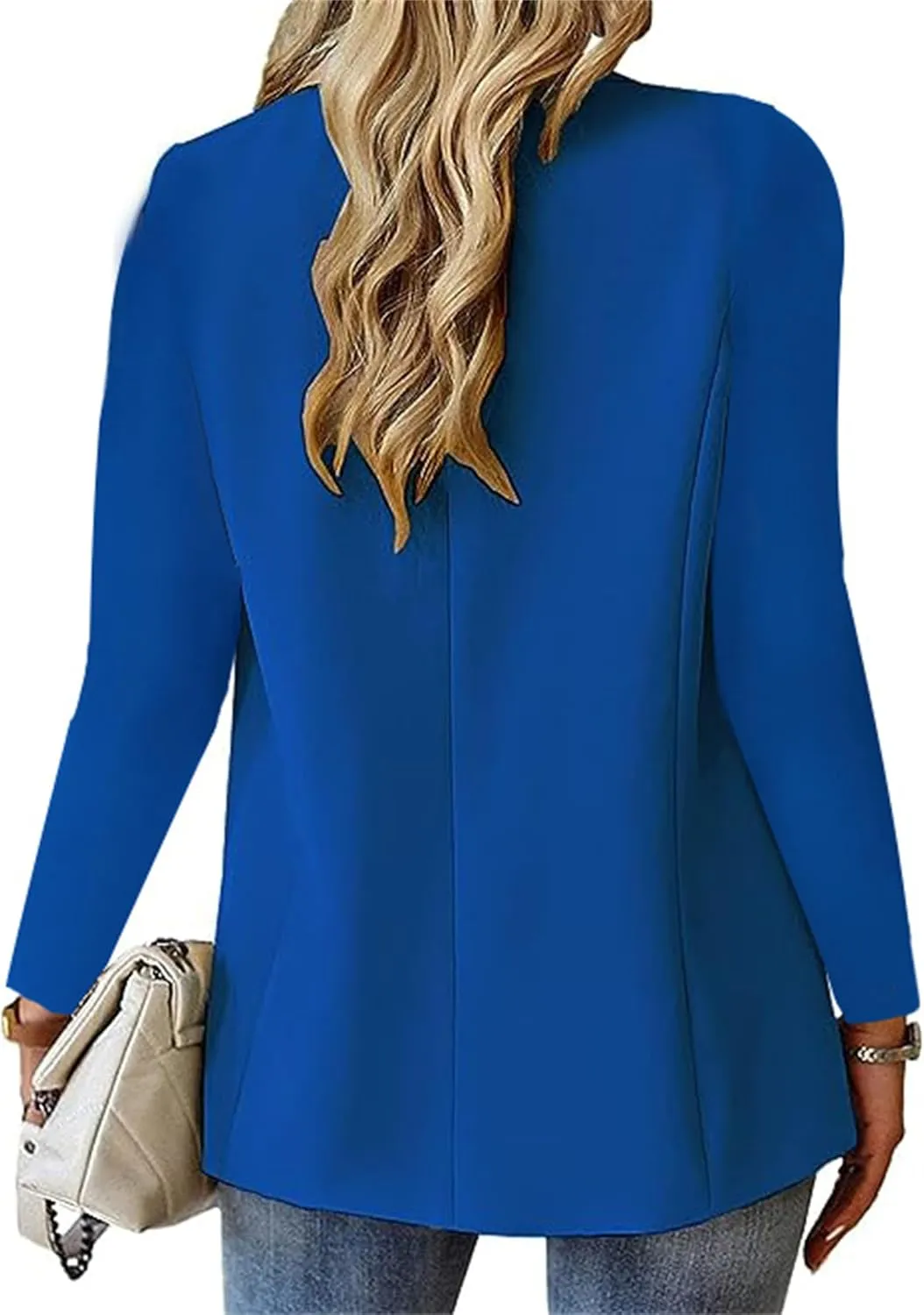 Womens Business Blazers Jackets Casual Long Sleeve Lapel Coats Open Front Tops Button Down Work Outwear with Pockets