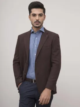 WOOLEN CASUAL COAT SLIM FIT BROWN